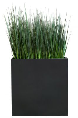 Kyoto Grass Kunstpflanze im schwarzen Pflanzgefäß. Dekorative Kunstgras-Pflanze für Innenräume.